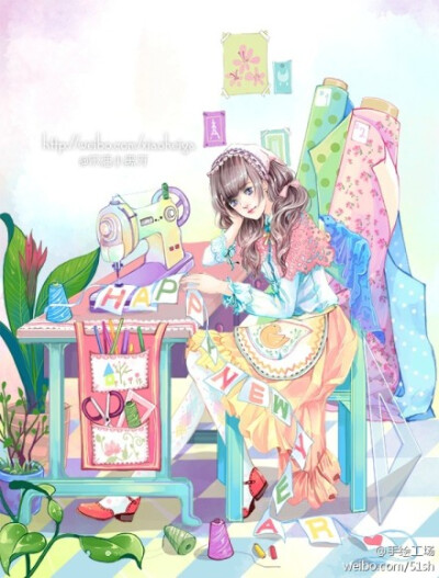 来自插画师 @乐活小黑牙 青春唯美风格作品欣赏~
