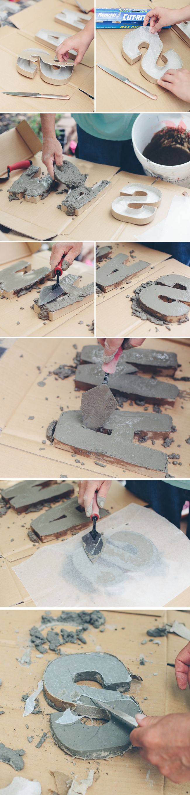 DIY Cement Garden Letters