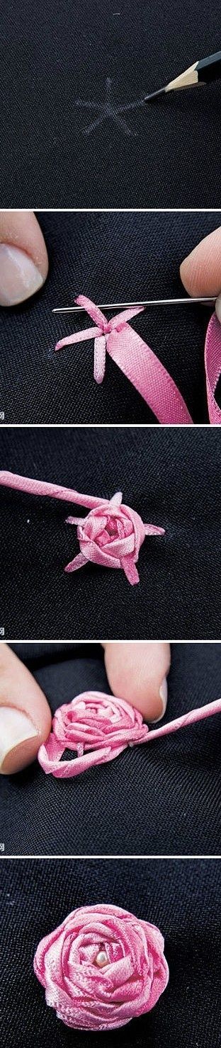 DIY Handbag Embellishment - How to Make Ribbon Roses