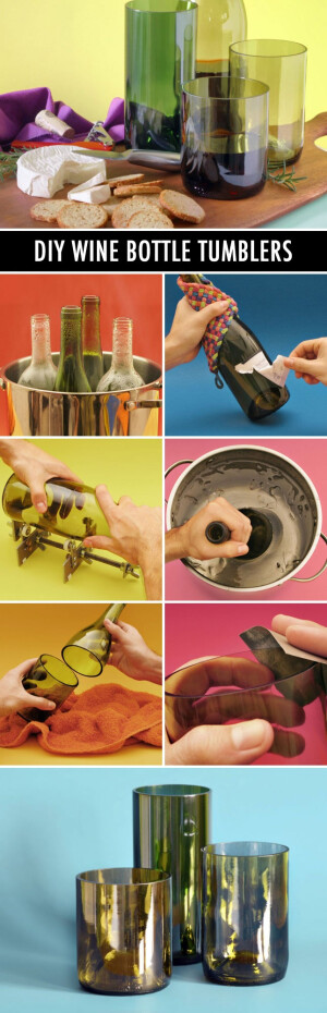 How to turn wine bottles into tumblers!