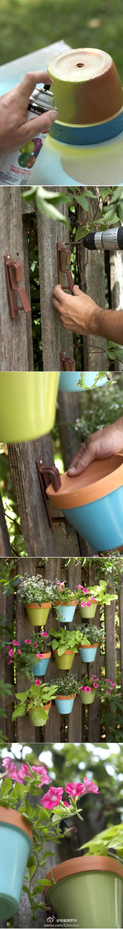 how to hang pots on a vertical surface.