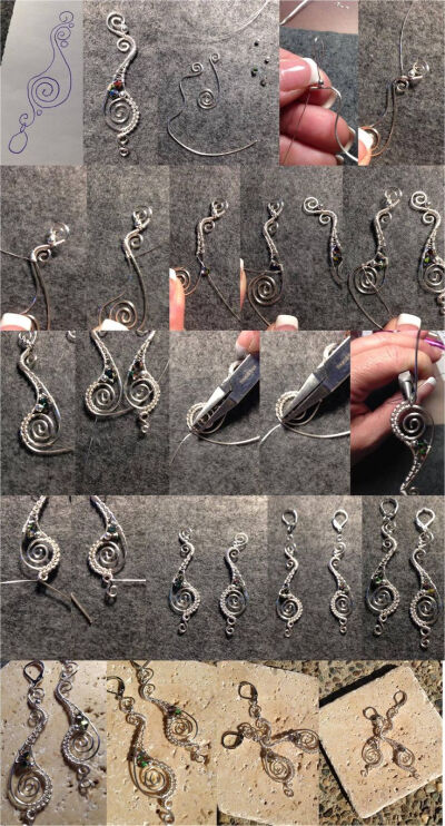 Silver Wrapped Earring Tutorial - by Katalin KB Walcott