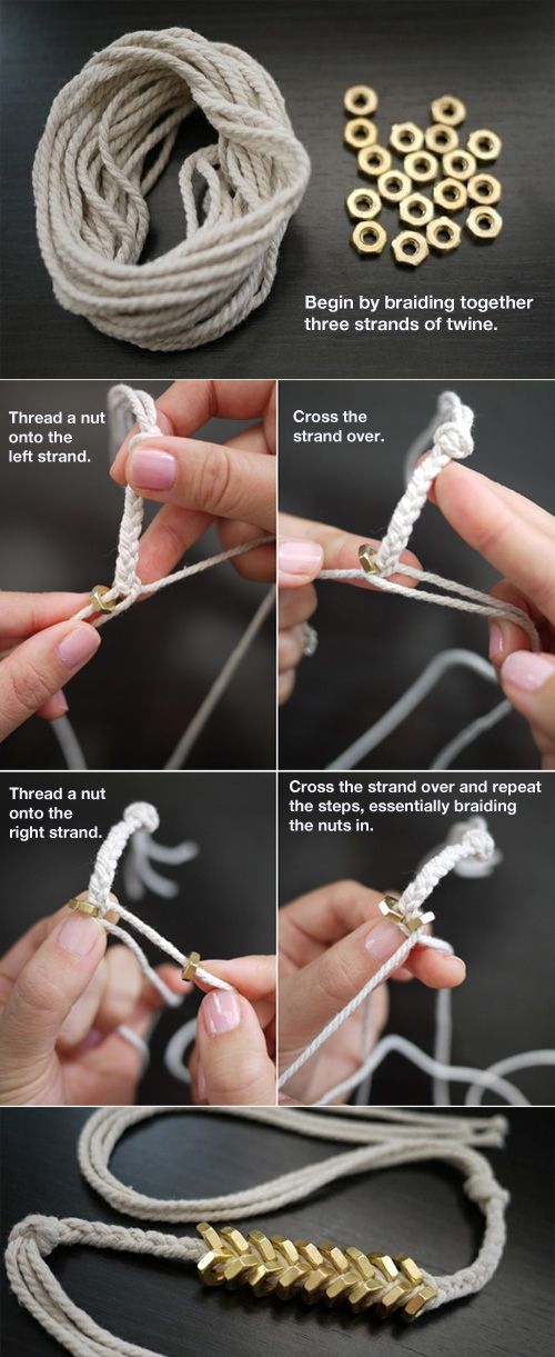 Make a Braclet with String and Hexagonal Nuts | 31 Insanely Easy And Clever DIY Projects
