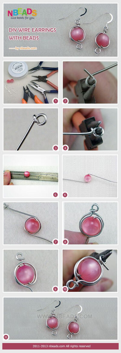 diy wire earrings with beads