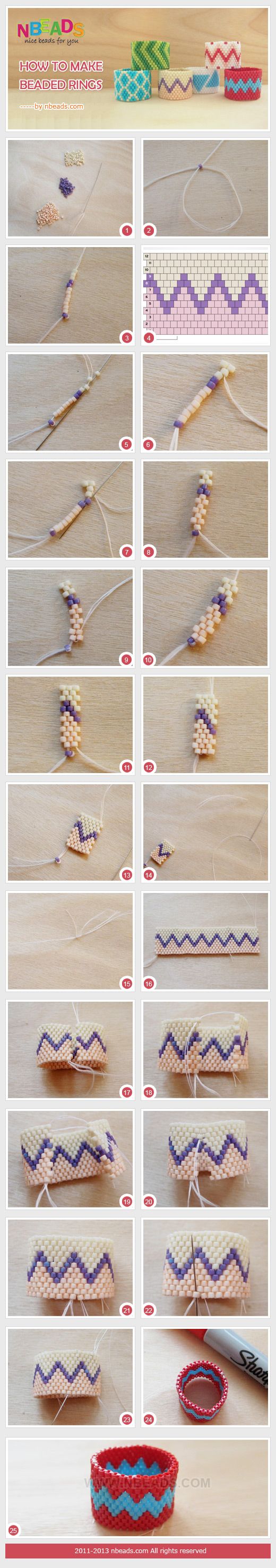 How to make beaded rings