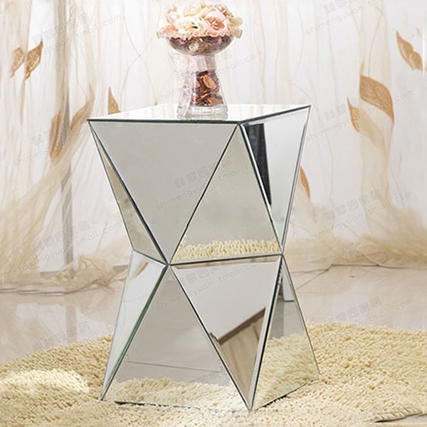 释梦园 镜面角几玻璃边几沙发几简约欧式新古典后现代家具 F0460