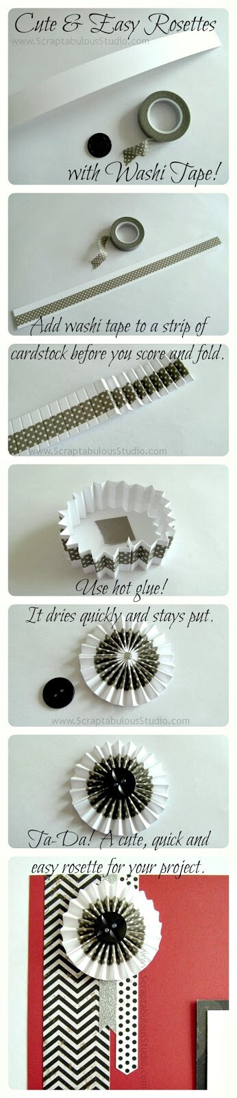 TUTORIAL ... by Gloria Rogers...Washi Tape Rosettes!