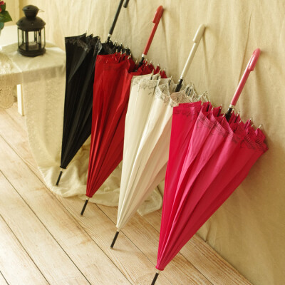 独家首发 相约巴黎 时尚款 女士自动雨伞 长柄伞 晴雨两用