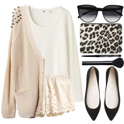 A fashion look from June 2014 featuring Uniqlo sweaters, H&amp;amp;M shorts and Witchery flats. Browse and shop related looks.