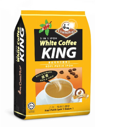 马来西亚白咖啡 泽合咖啡 泽合怡保白咖啡王 3合1速溶咖啡600g克