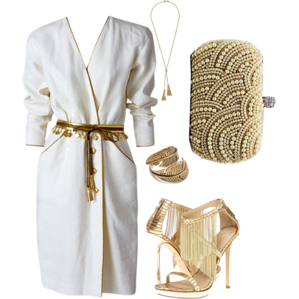 A fashion look from May 2013 featuring Yves Saint Laurent dresses, B Brian Atwood sandals and SunaharA rings. Browse and shop related looks.