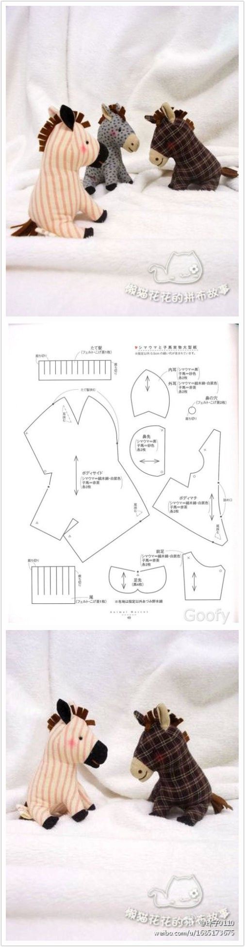 Free Horse Plushie Toy Pattern / Template