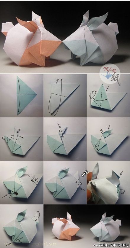 Origami Cute Rabbit Folding Instructions