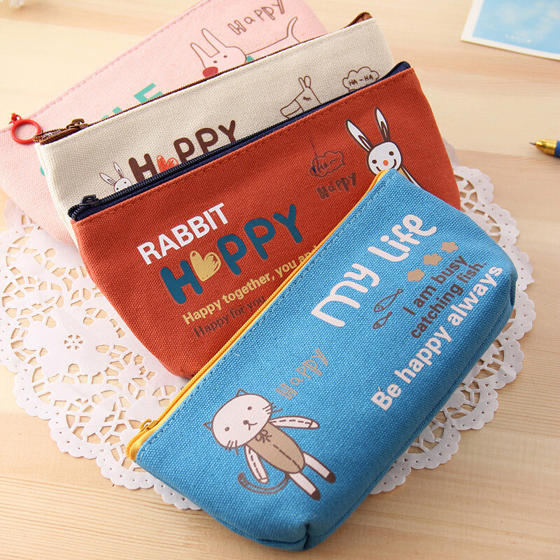 FAZHONGFA韩版帆布笔袋 创意文具 韩国简约可爱铅笔袋 学习用品