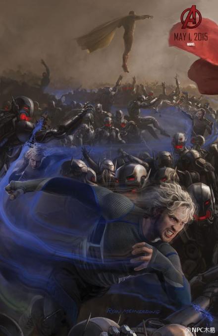 #SDCC2014# 复仇者联盟：奥创纪元（Avengers : Age of Ultron）的概念海报完整版，先前发布的是网友P的，这就是真正的正式版了，作者是三位画师Ryan Meinerding, Andy Park和C. Wen