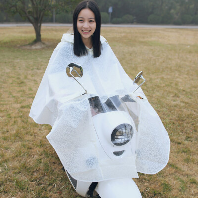 大橘籽 1014蕾丝 电瓶车骑车 雨衣雨披 时尚 韩国设计 