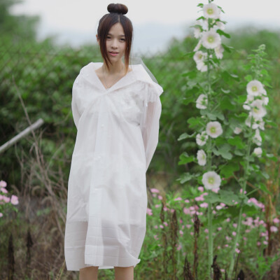  EVA半透明磨砂雨衣 男士女士 透气网口+双门襟孔 可裁剪