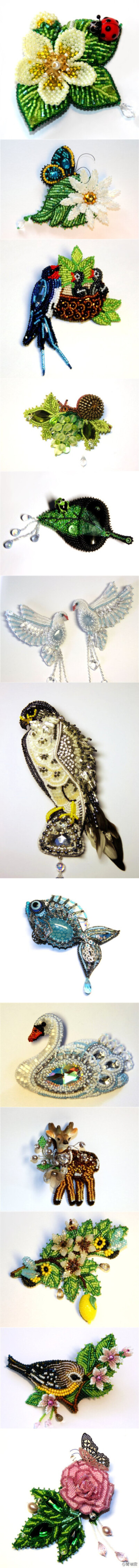 #珠绣#大家看这位达人Любовь Тюрина，我好喜欢她的作品&amp;gt;&amp;lt;，每一个珠绣动物都美爆了啊！more→http://t.cn/z8xjFab