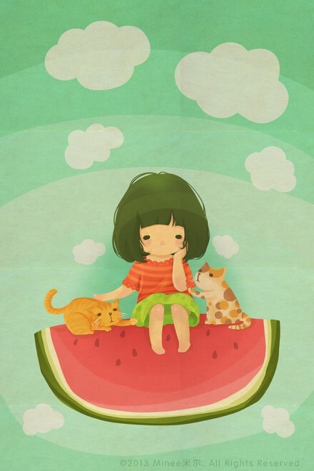 I love summer!! I love watermelon!!（图转）