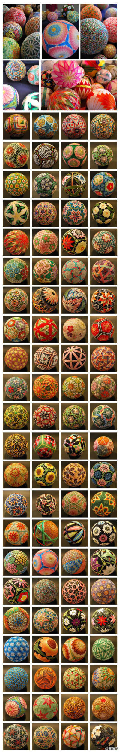 Temari（手鞠），风靡世界的日本传统玩具，图片多来自NanaAkua，Flickr地址：http://t.cn/zTQMhhs。关于如何制作有视频：http://t.cn/zOBicHF。