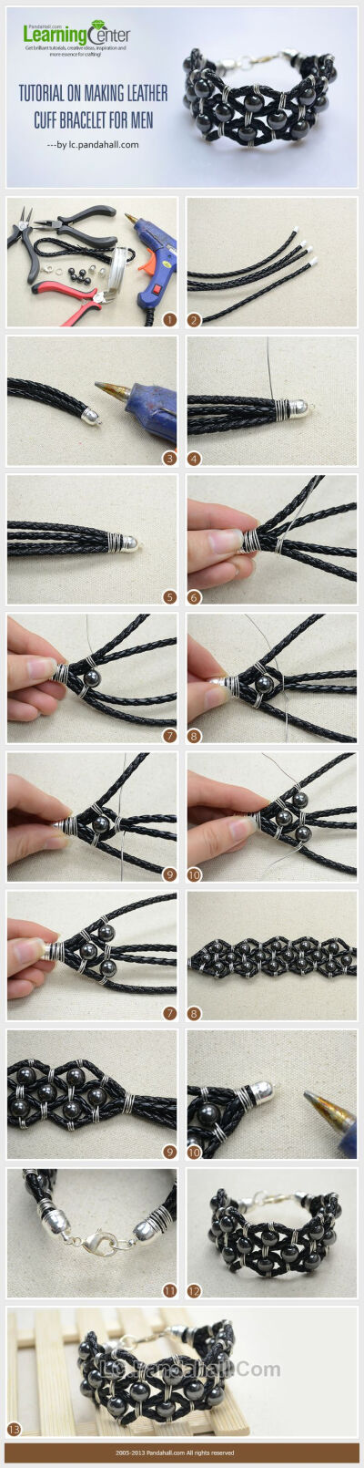 Valentine Tutorial on Making Leather Cuff Bracelet for Your Boyfriend