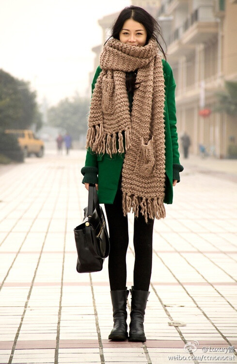 chunky knit scarves ...温暖的圣诞装备