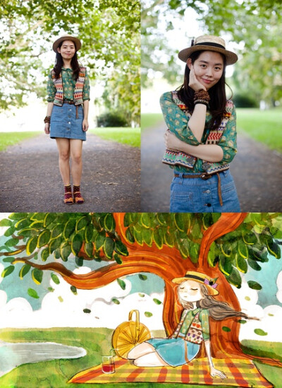 图片来自街拍网站glamcanyon http://www.glamcanyon.com/ shirt:Nadinoo skirt:kookai socks:eley kishimoto vest and shoes:vintage