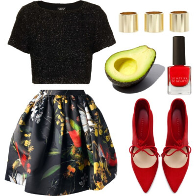 A fashion look from October 2013 featuring Topshop t-shirts, Alice + Olivia skirts and Zara ankle booties. Browse and shop related looks.