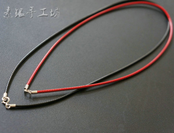 素银手工坊正品品质泰国进口925纯银接头红绳红皮绳40 45厘米