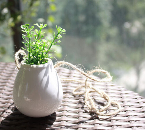 创意ZAKKA 白色陶瓷吊挂花瓶 鸡蛋瓶 北欧宜家风格杂货