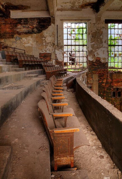 Abandoned lecture hall