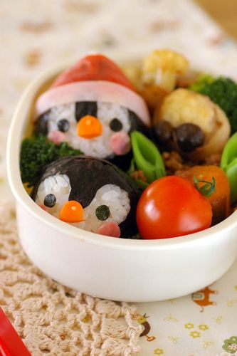 penguin santa #bento #kids #lunch