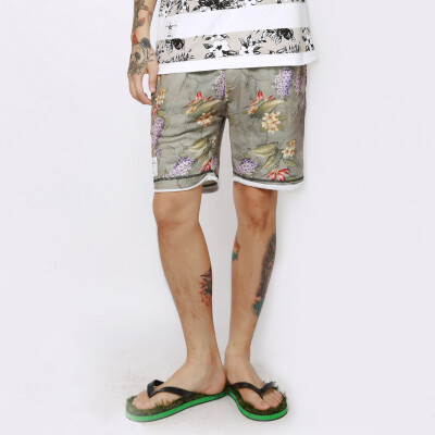 JOKESTER原创设计师 潮牌男士夏季短裤 花色个性花卉沙滩中裤
