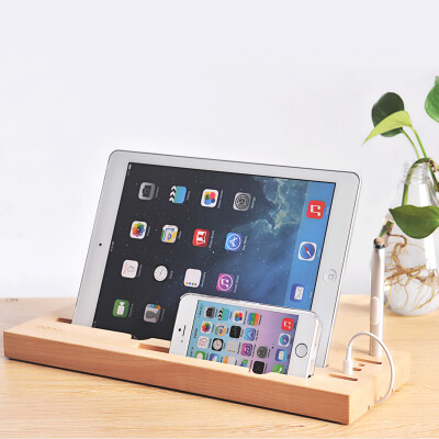 家居装饰品苹果iphone5S创意原木实木多功能手机iPad平板底座支架