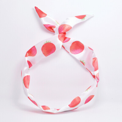 本手造原设计"Fruits"系列水果图案发带草莓