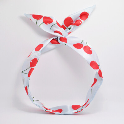 本手造原设计"Fruits"系列水果图案发带樱桃