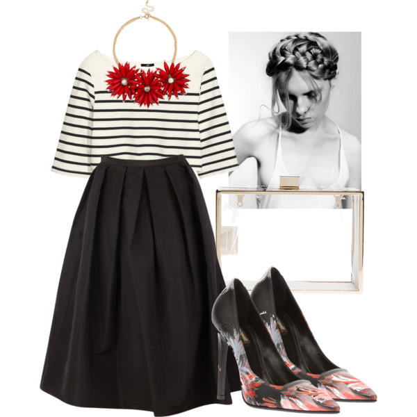 A fashion look from May 2014 featuring H&amp;amp;M tops, TIBI skirts and Street Level clutches. Browse and shop related looks.