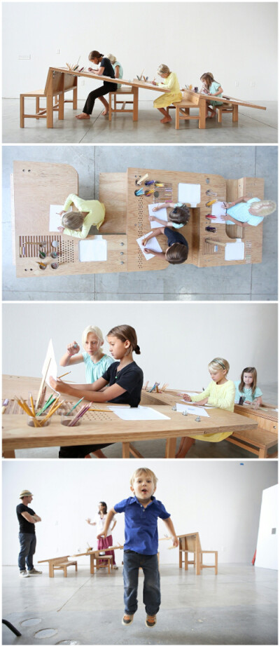“成长桌子”让大人和孩子们一起作画 &amp;gt; ...