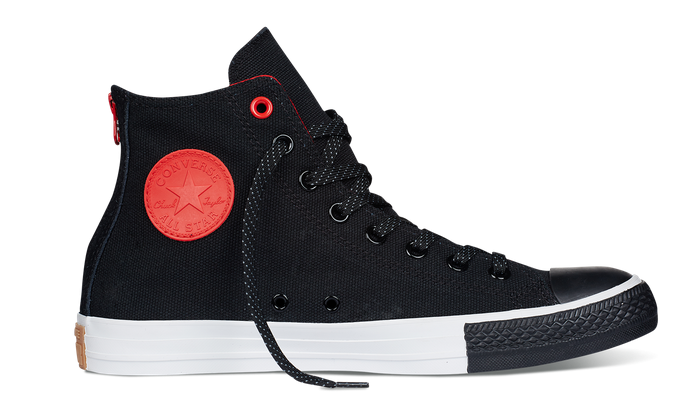 8月新款 Chuck Taylor All Star Back Zip 撞色拉链标志 黑色