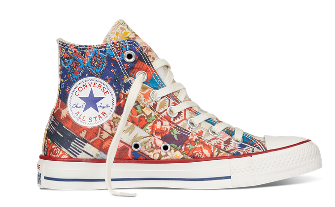 7月新款 匡威 Chuck Taylor All Star 条纹花朵印花 女款