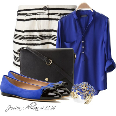 A fashion look from April 2014 featuring Thakoon shorts, Salvatore Ferragamo flats and Forever 21 shoulder bags. Browse and shop related looks.