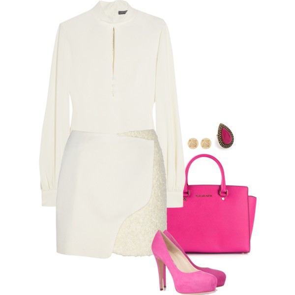 A fashion look from August 2014 featuring Alexander McQueen blouses, Maiyet skirts and Brian Atwood pumps. Browse and shop related looks.