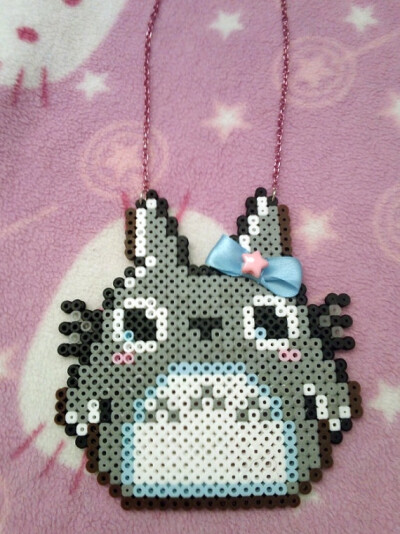 My Neighbor Totoro Pixel Art Necklace by KreepyKawaii on Etsy