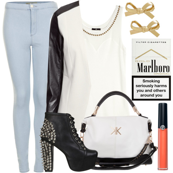 A fashion look from August 2013 featuring H&amp;amp;M tops, H&amp;amp;M jackets and Topshop jeans. Browse and shop related looks.