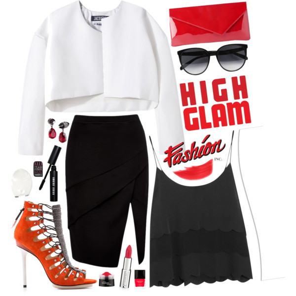 A fashion look from June 2014 featuring Topshop tops, Jacquemus and Forever New skirts. Browse and shop related looks.