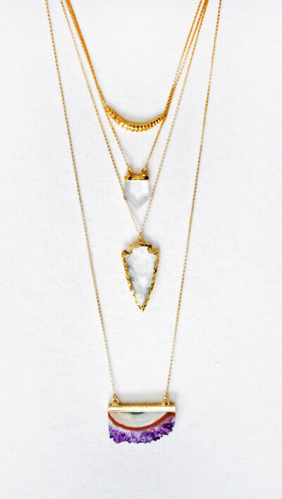 Pretty。CRYSTAL point necklace