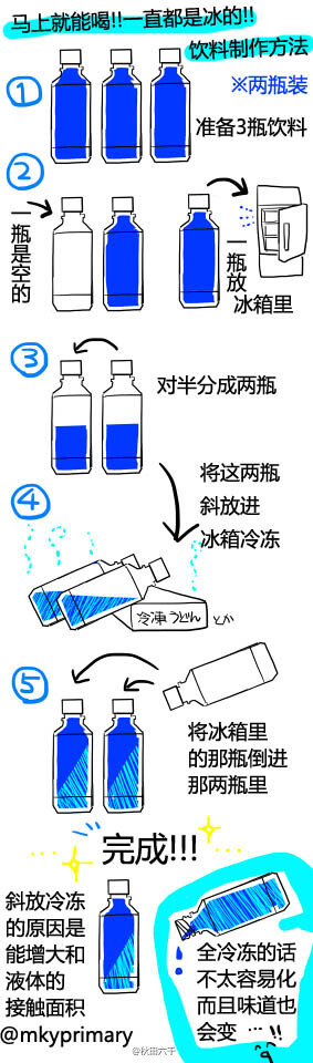 推主mkyprimary分享的夏季能更长时间保持凉意的冷饮制作方法get√