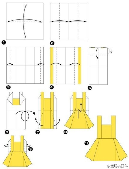 【手工达人的折纸教程：服装系列】很可爱哒衣服折纸（转）