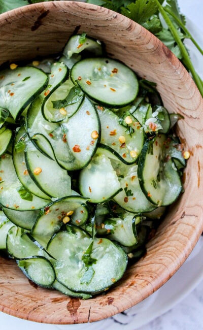 Cilantro Lime Cucumber Salad -- this is going to be so great when the #garden cukes start coming in!