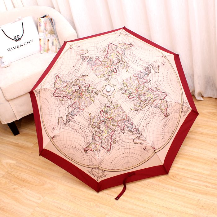 听雨小轩美伞 创意复古地图伞 全自动叠三伞晴雨伞